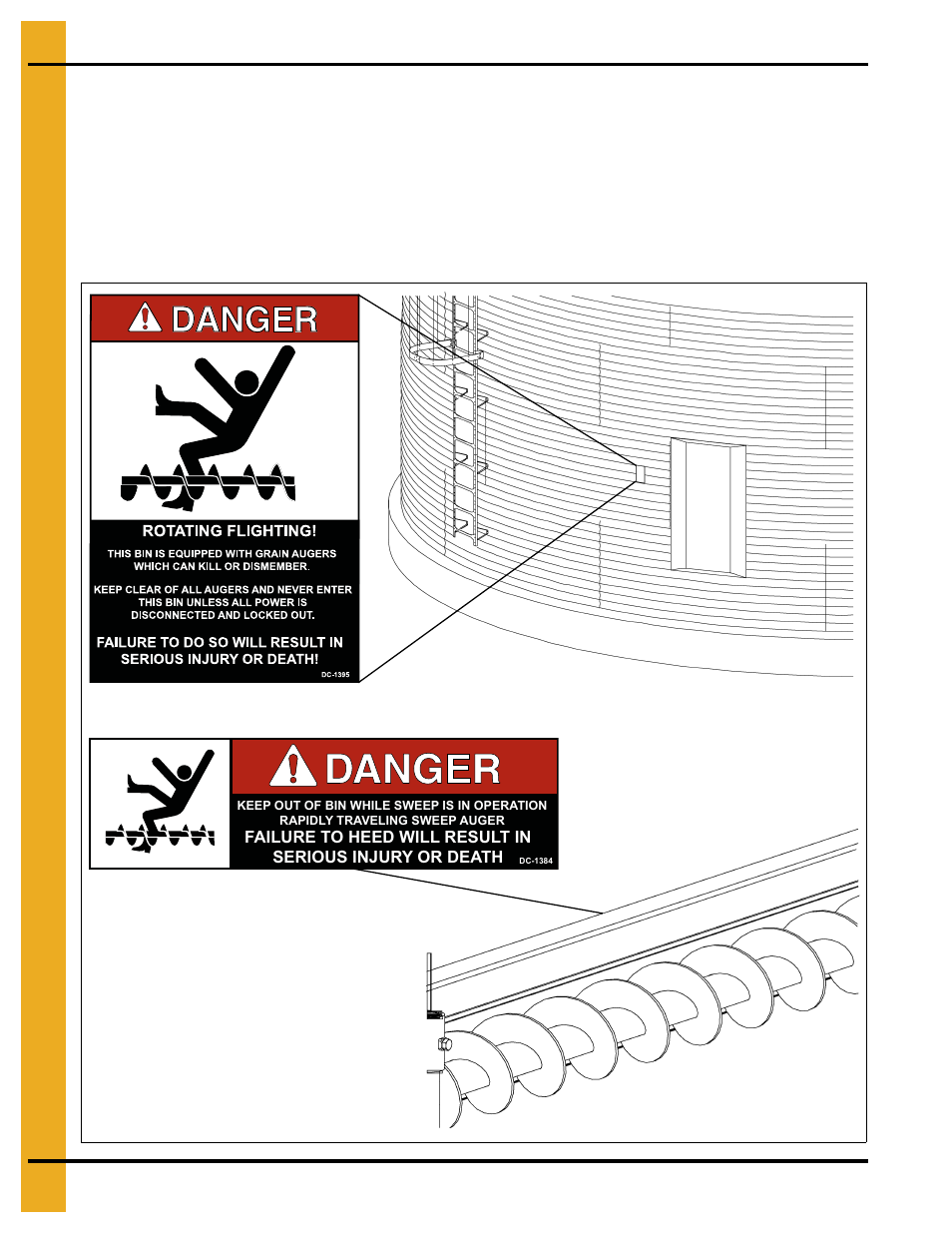 Safety decals | Grain Systems Unload Augers PNEG-1421 User Manual | Page 12 / 80