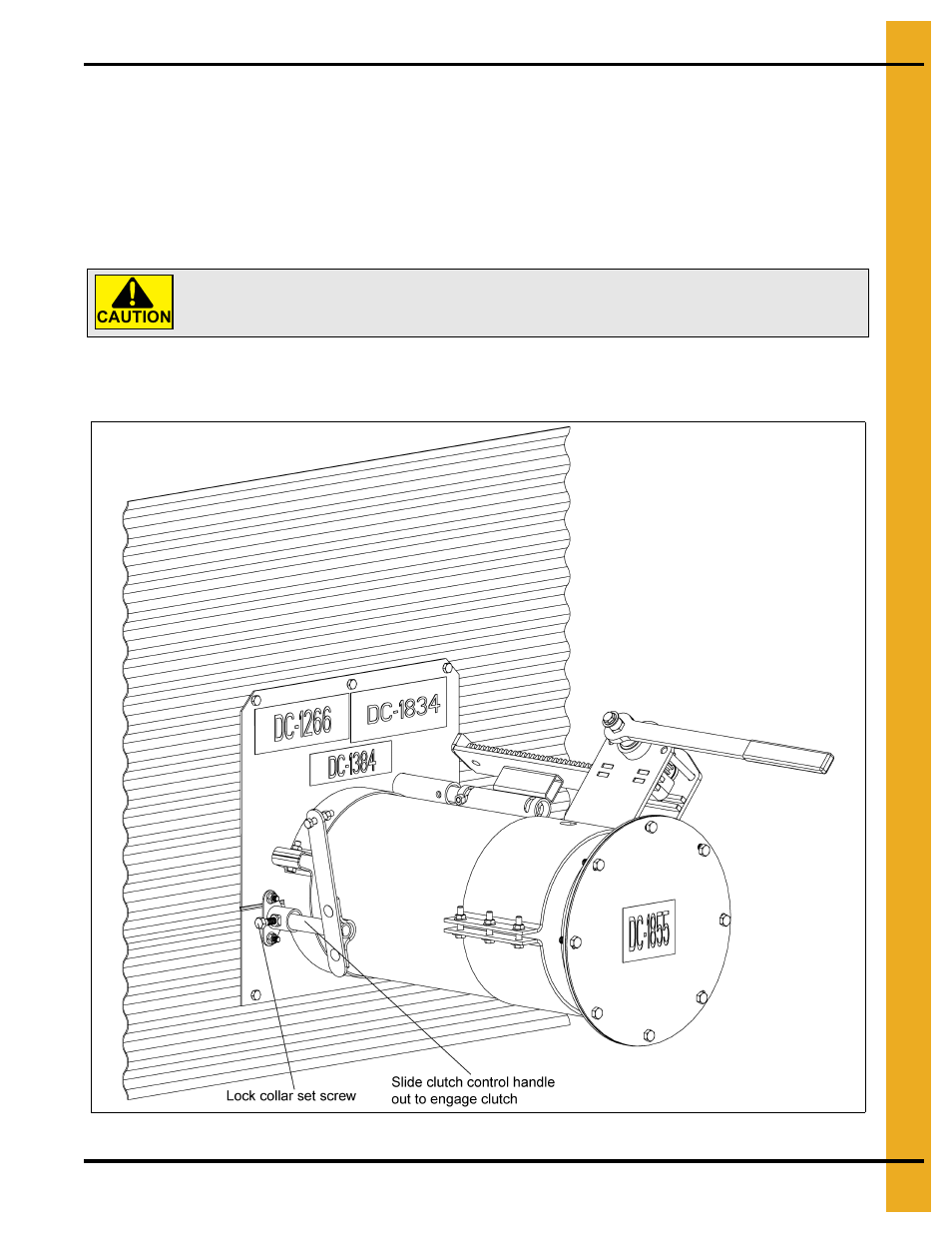 Engaging the clutch for bin sweep | Grain Systems Unload Augers PNEG-1421 User Manual | Page 43 / 80