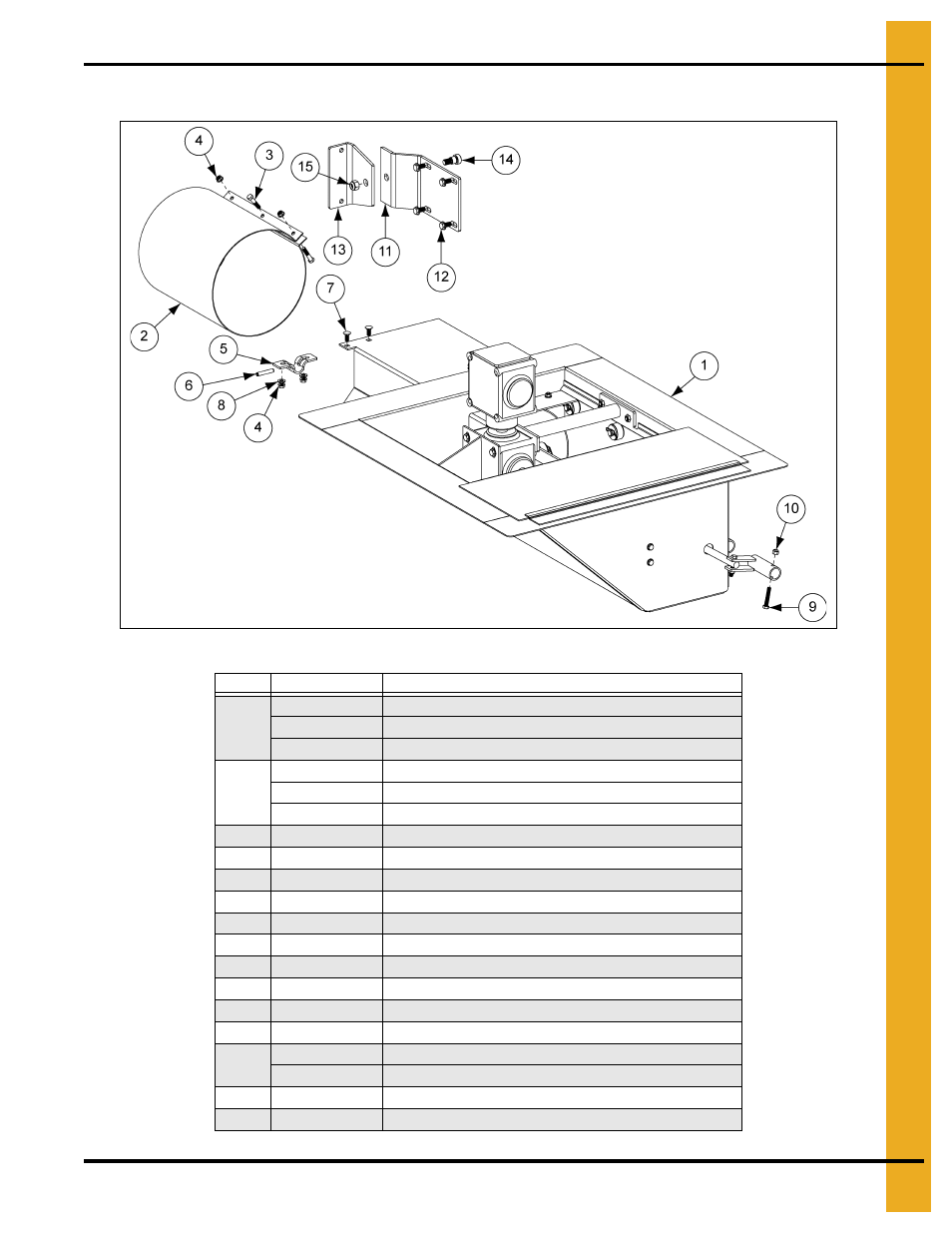 Center connection parts, Parts list | Grain Systems Unload Augers PNEG-1421 User Manual | Page 57 / 80