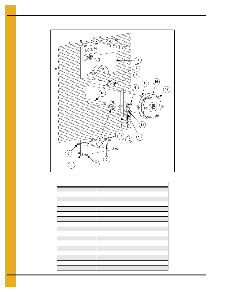 6" bin flange parts, Parts list, 6" bin flange parts list | Grain Systems Unload Augers PNEG-1421 User Manual | Page 64 / 80