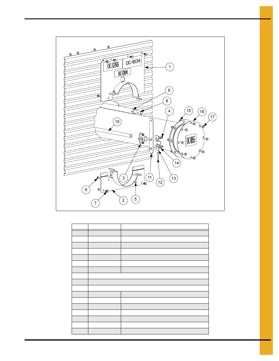 8" bin flange parts, Parts list, 8" bin flange parts list | Grain Systems Unload Augers PNEG-1421 User Manual | Page 65 / 80
