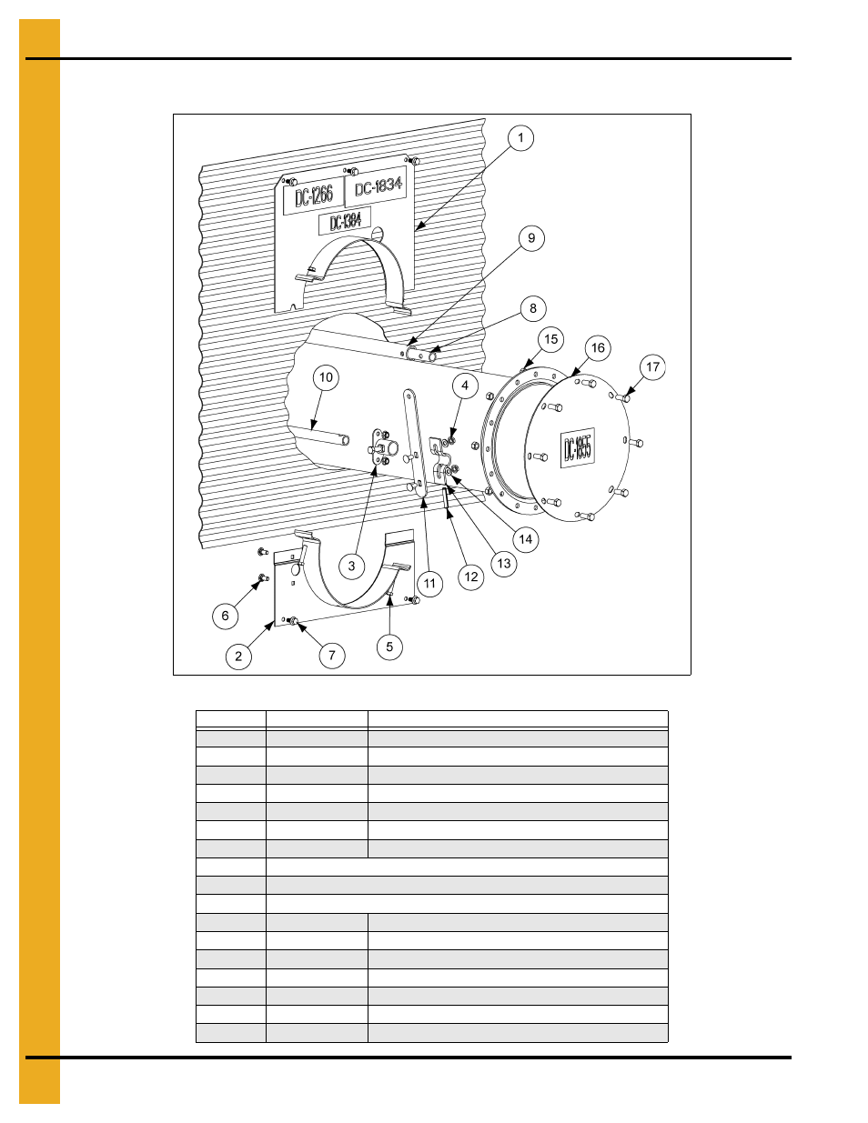 10" bin flange parts, Parts list, 10" bin flange parts list | Grain Systems Unload Augers PNEG-1421 User Manual | Page 66 / 80