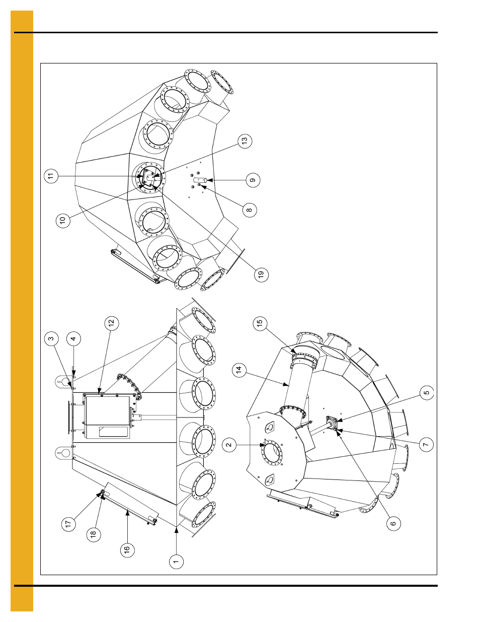 8" 10 hole, 45° distributor assembly (dfb081045g), Parts list | Grain Systems Bucket Elevtors, Conveyors, Series II Sweeps PNEG-1385 User Manual | Page 26 / 52