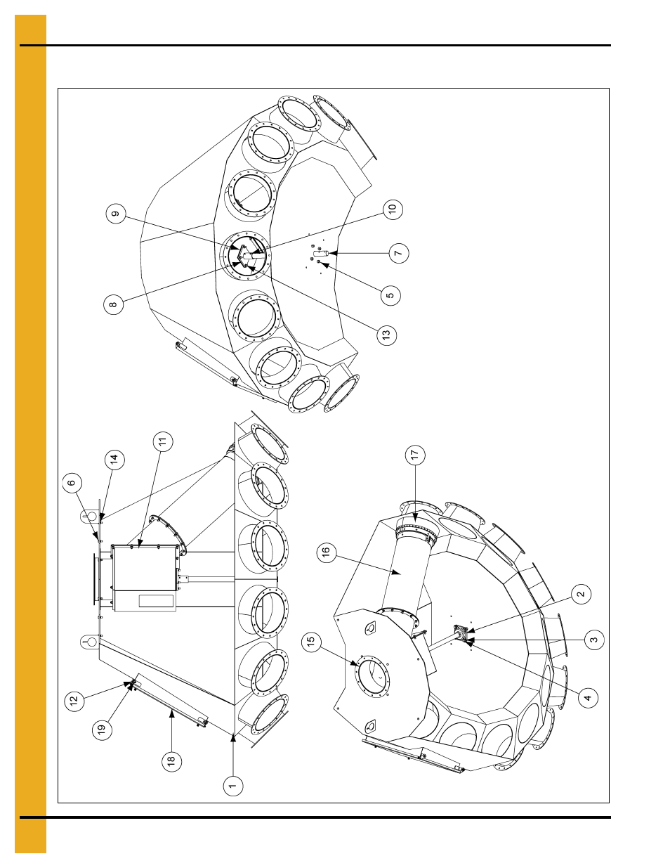 12" 10 hole, 45° distributor assembly (dfb121045g), Parts list | Grain Systems Bucket Elevtors, Conveyors, Series II Sweeps PNEG-1385 User Manual | Page 42 / 52