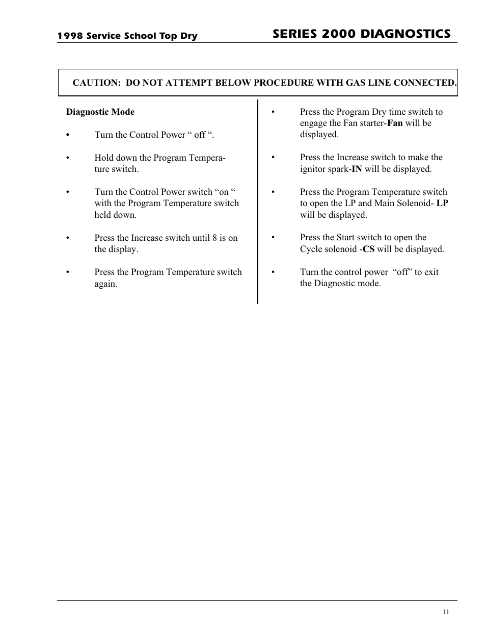Series 2000 diagnostics | Grain Systems PNEG-692 User Manual | Page 11 / 24