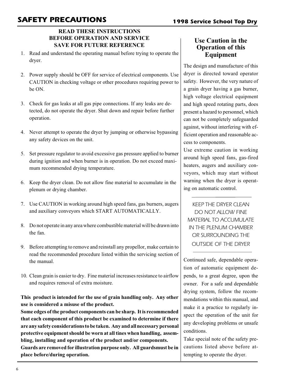 Safety precautions | Grain Systems PNEG-692 User Manual | Page 6 / 24