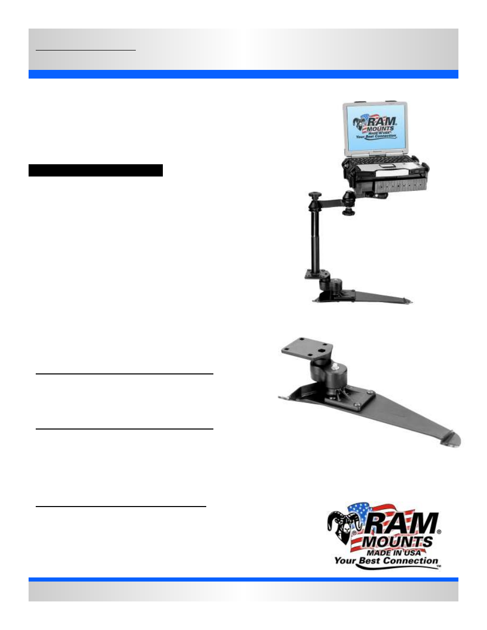 RAM Mount RAM-VB-169-SW1 User Manual | 2 pages