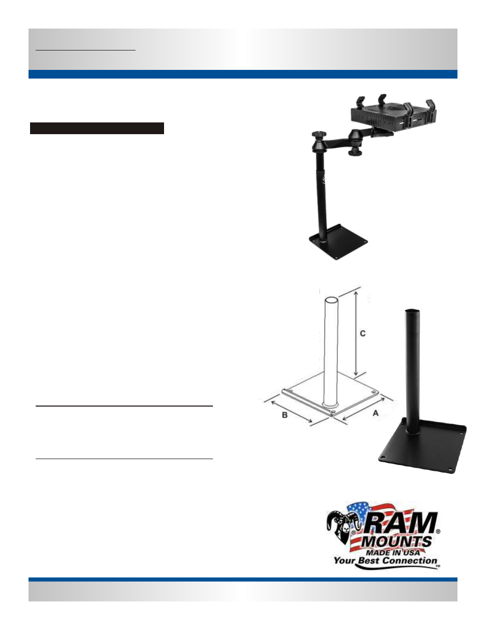 RAM Mount RAM-VBD-125-SW1 User Manual | 3 pages