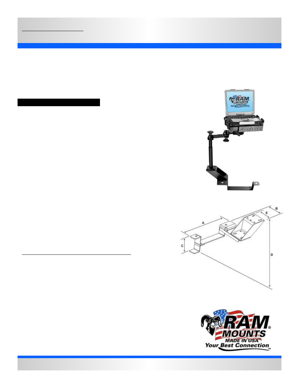 RAM Mount RAM-VB-102-SW1 User Manual | 2 pages