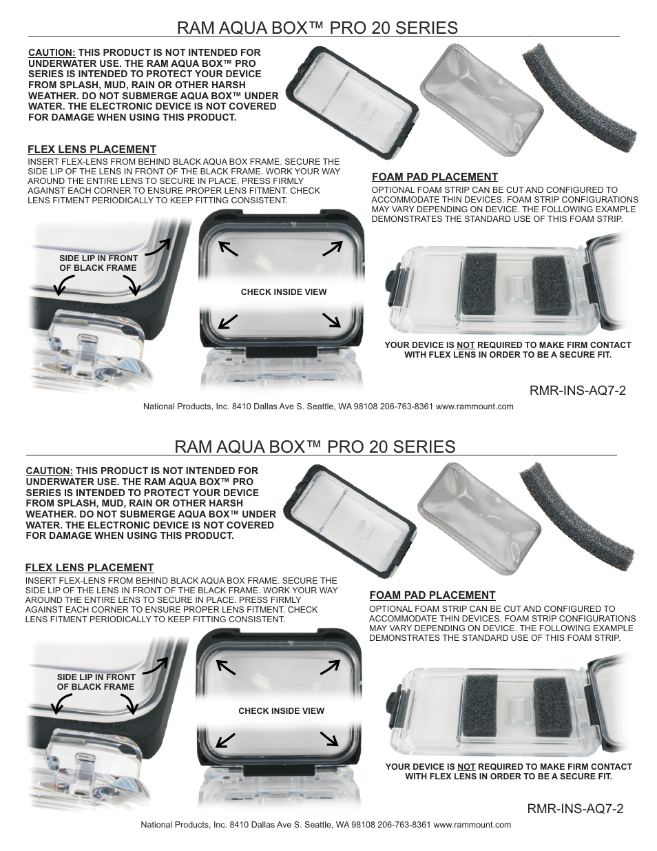 RAM Mount AQUA BOX™ Pro 20 User Manual | 2 pages