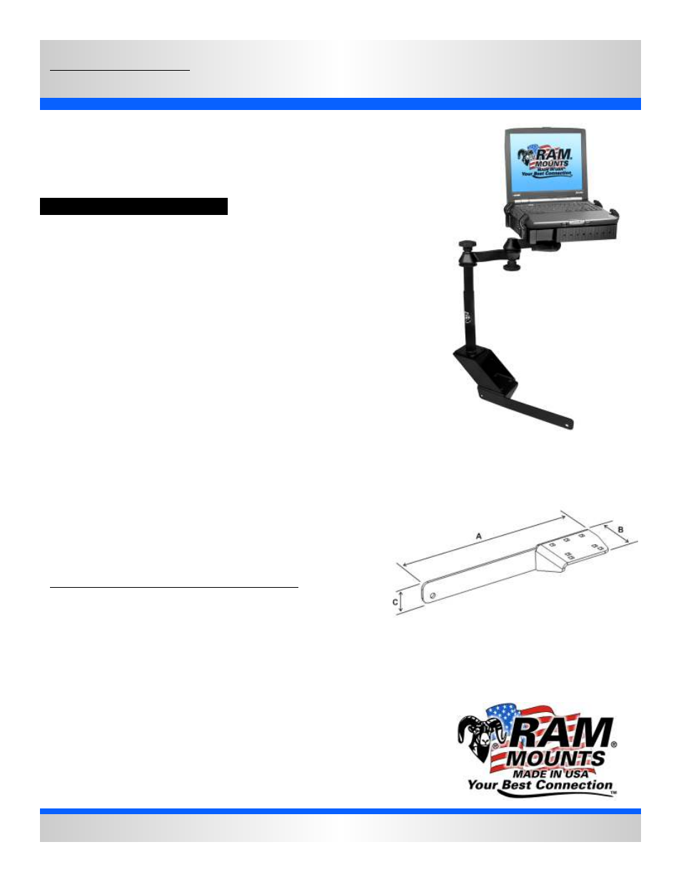RAM Mount RAM-VB-105-SW1 User Manual | 2 pages