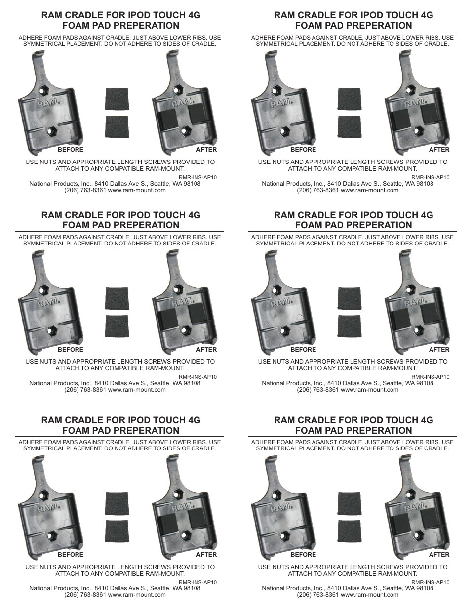 RAM Mount RAM-HOL-AP10U User Manual | 1 page