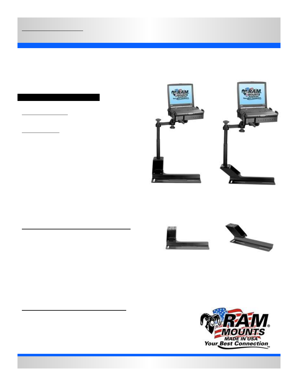 RAM Mount RAM-VB-106R4-SW1 User Manual | 2 pages