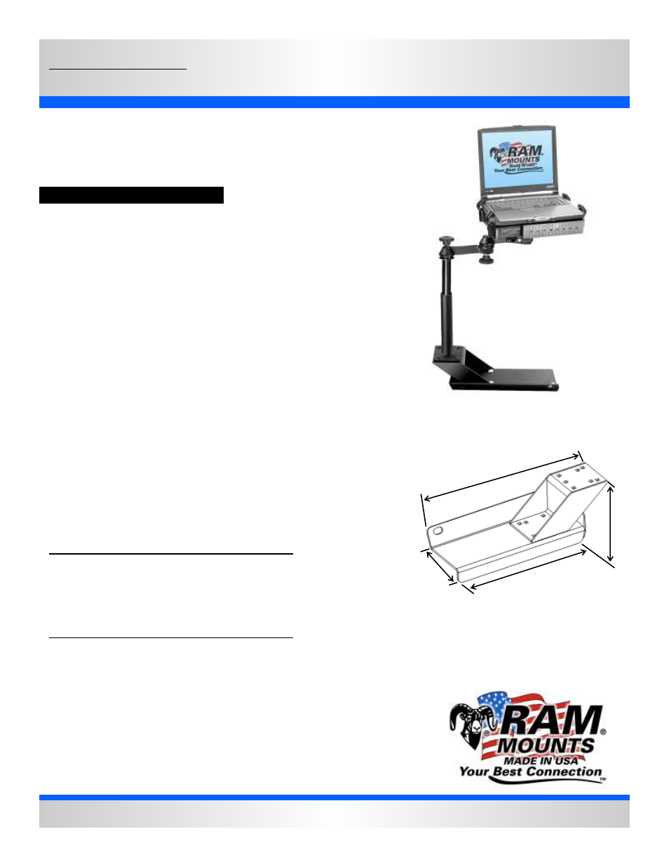 RAM Mount RAM-VB-116-SW1 User Manual | 2 pages