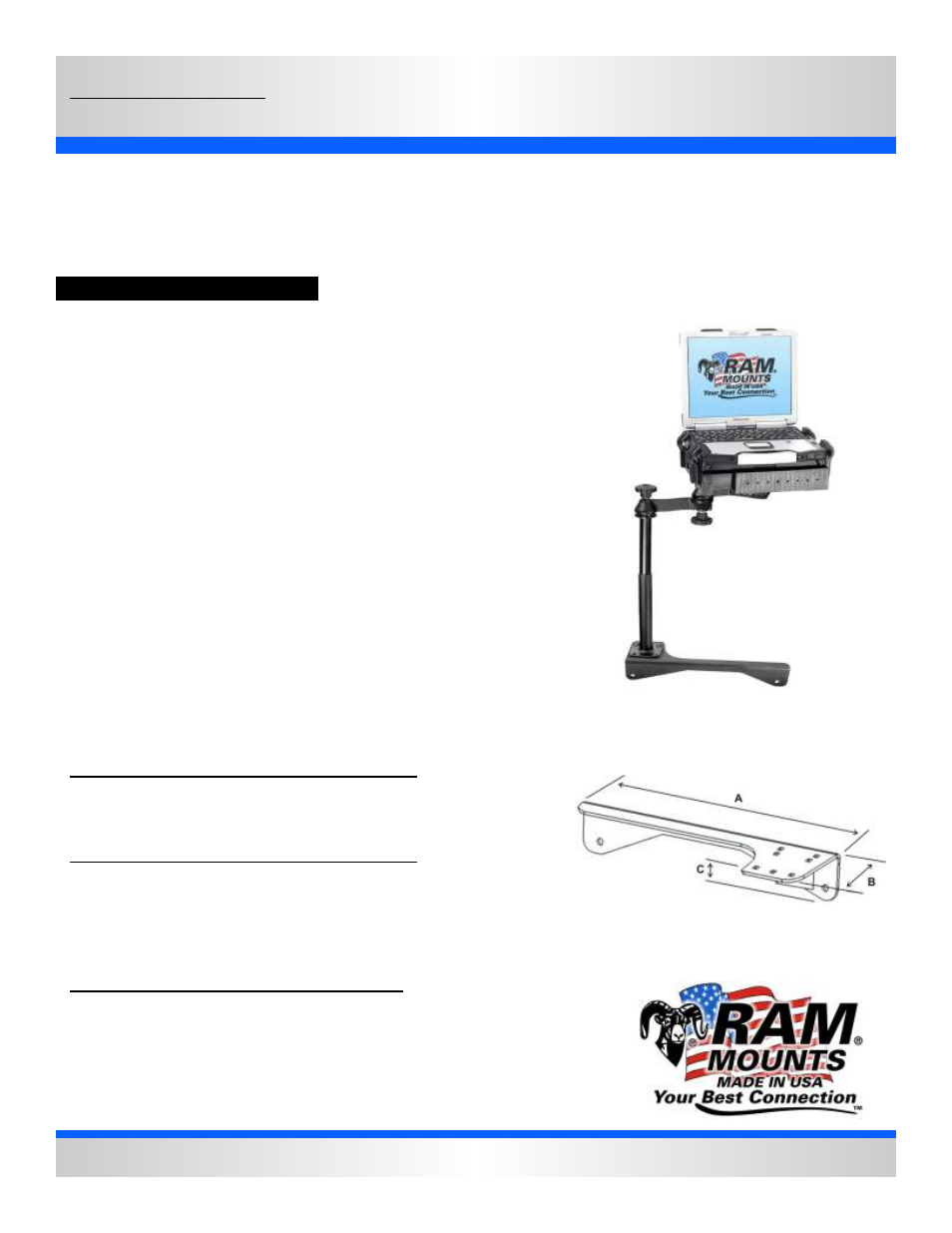 RAM Mount RAM-VB-145P-SW1 User Manual | 2 pages