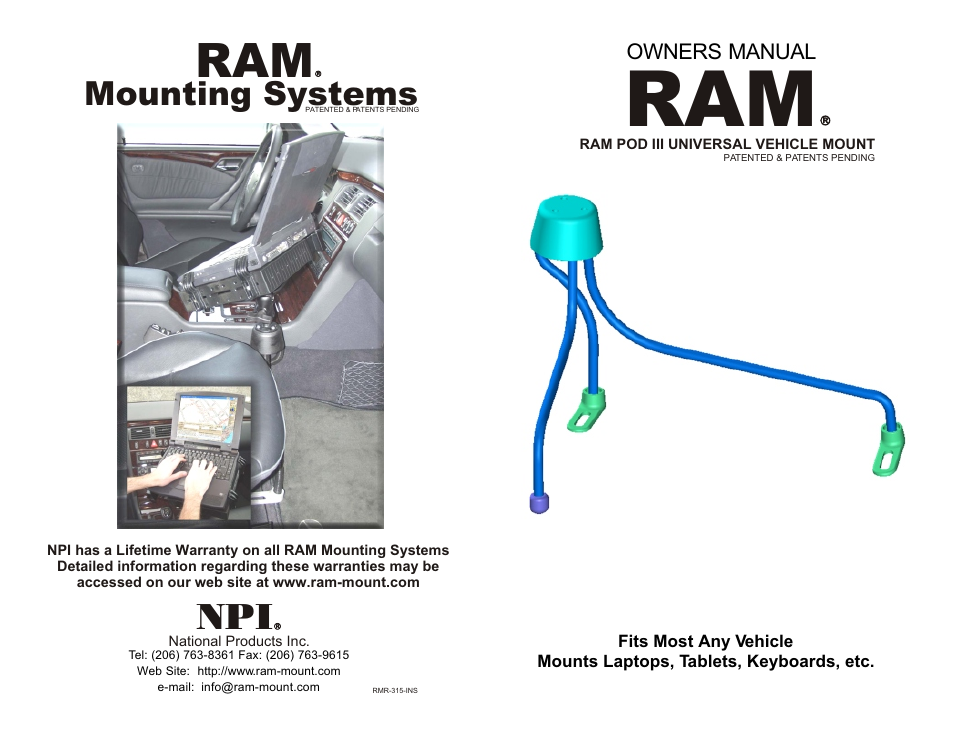 RAM Mount RAM-316 Series User Manual | 2 pages