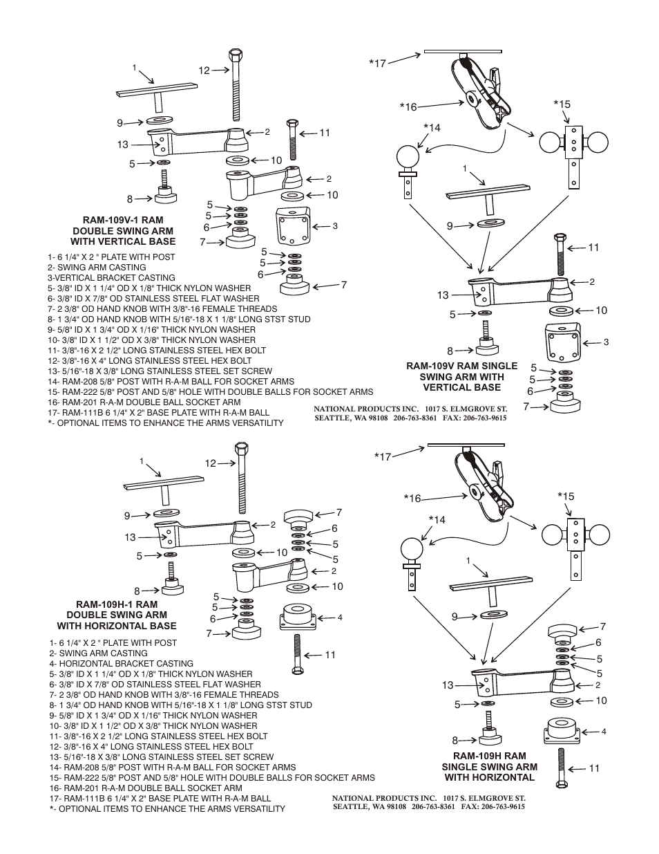 RAM Mount RAM-109V-1 User Manual | 1 page