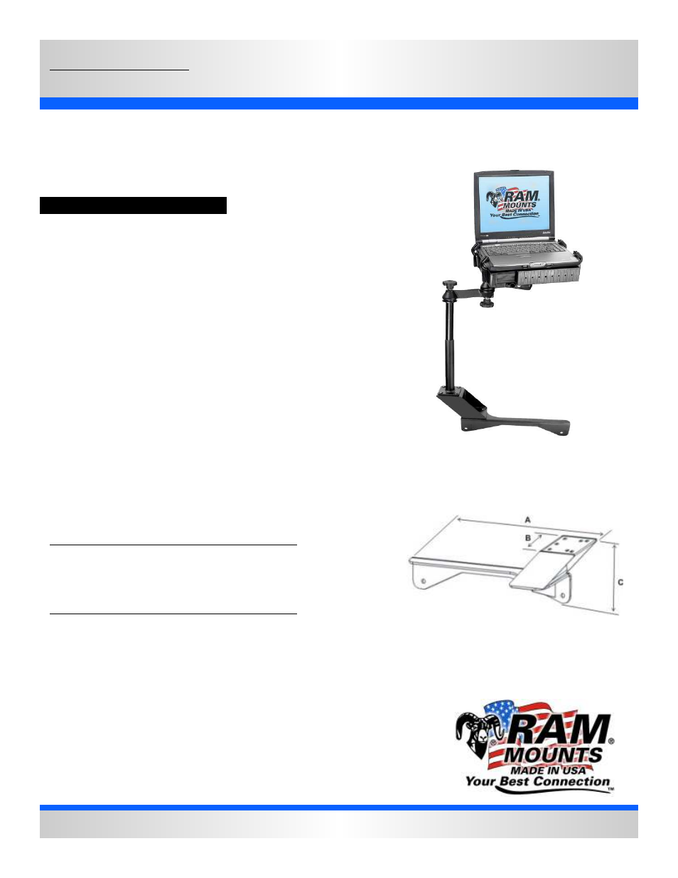 RAM Mount RAM-VB-145-SW1 User Manual | 2 pages