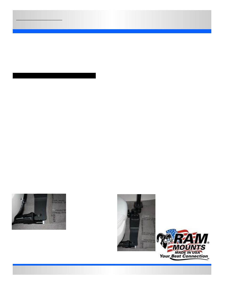 Ram no-drill, Seat bases, Vehicle base for the | Features, Item number | RAM Mount RAM-VB-161-SW1 User Manual | Page 2 / 2