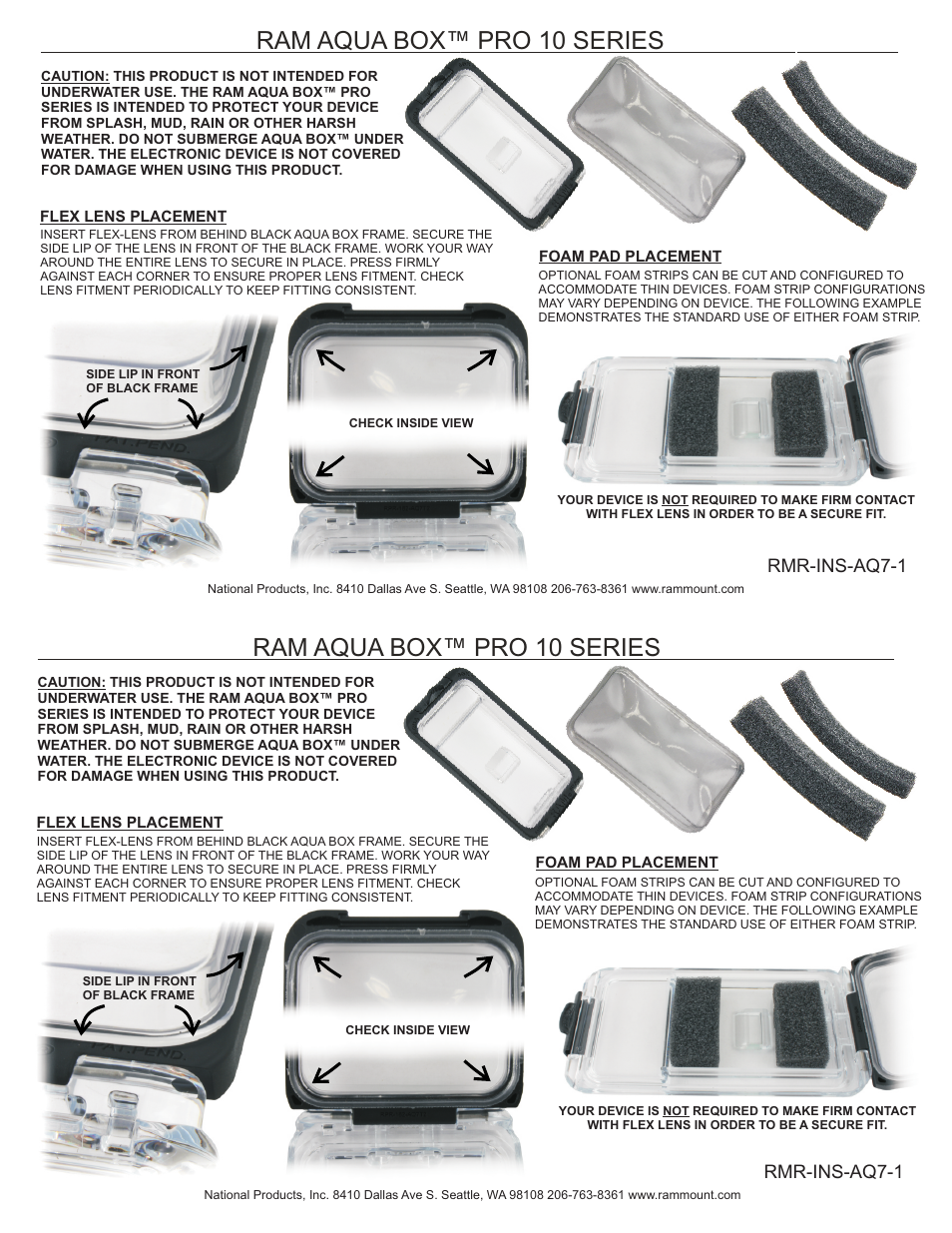 RAM Mount AQUA BOX™ Pro 10 User Manual | 2 pages