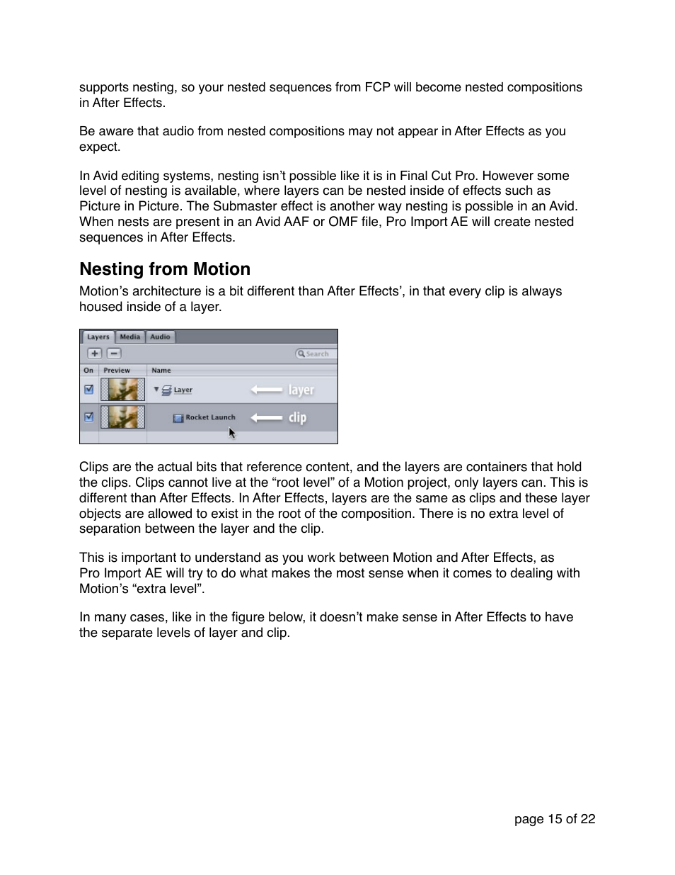 Nesting from motion | Automatic Duck Pro Import AE 5.0 (Win 64-bit for CS5 or CS5.5) User Manual | Page 15 / 22