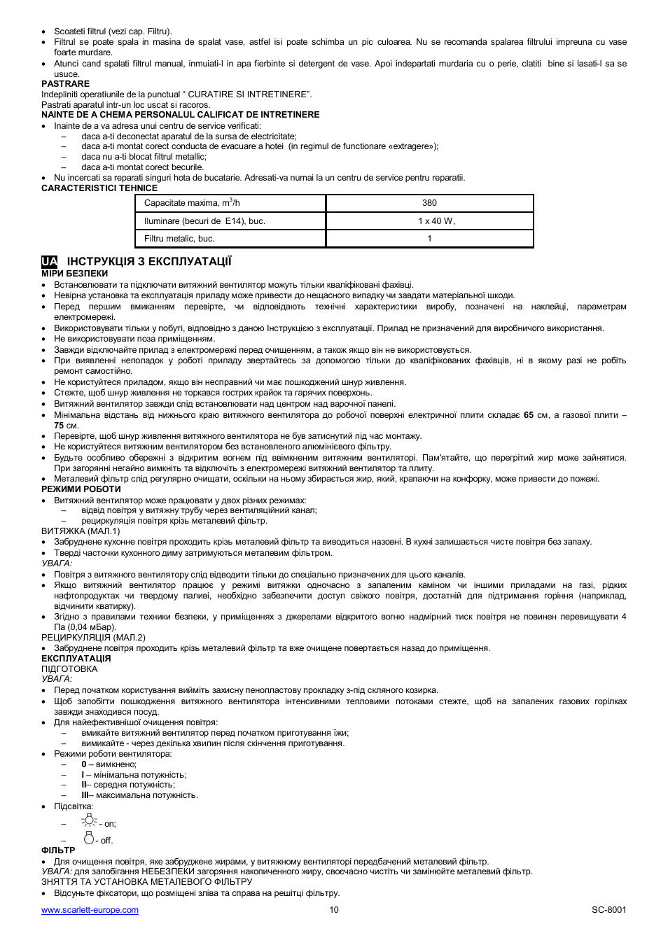 Scarlett SC-8001 User Manual | Page 10 / 19