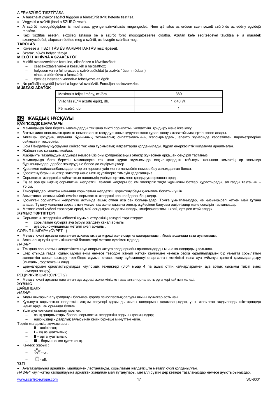 Scarlett SC-8001 User Manual | Page 17 / 19