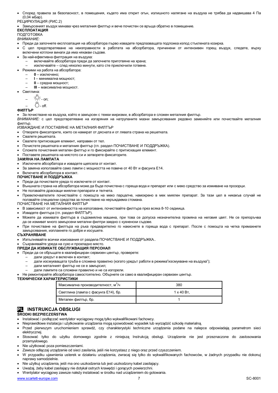 Pl instrukcja obs ugi | Scarlett SC-8001 User Manual | Page 7 / 19