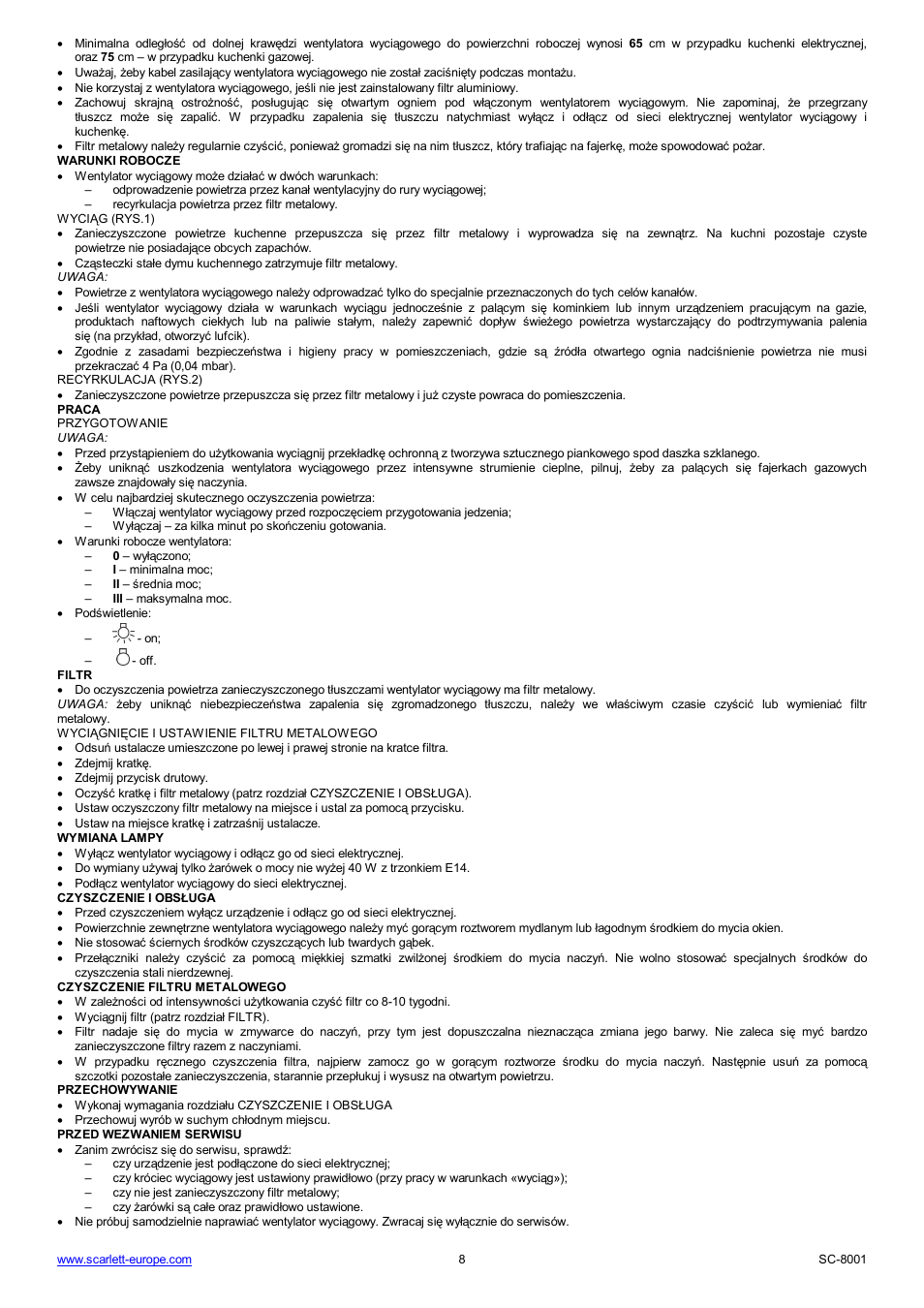 Scarlett SC-8001 User Manual | Page 8 / 19
