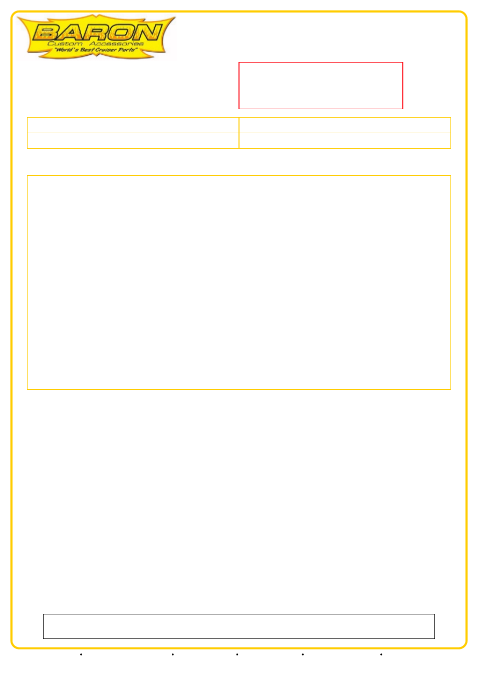 Baron Chrome Shop_PROFILER GAS CAP KIT User Manual | 1 page