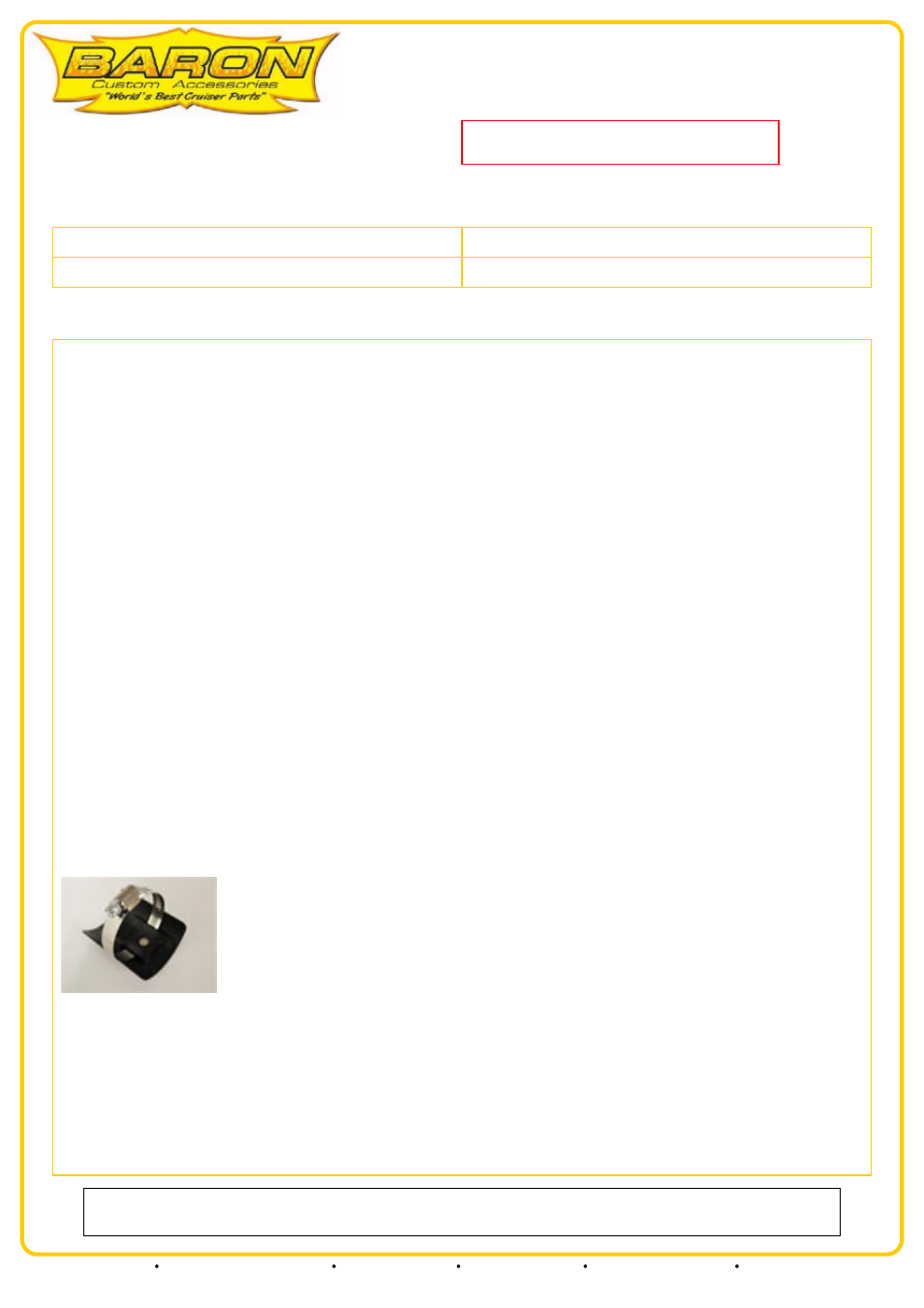 Baron Exhaust_MUFFLER STRAIGHT BOLT BLK User Manual | 2 pages