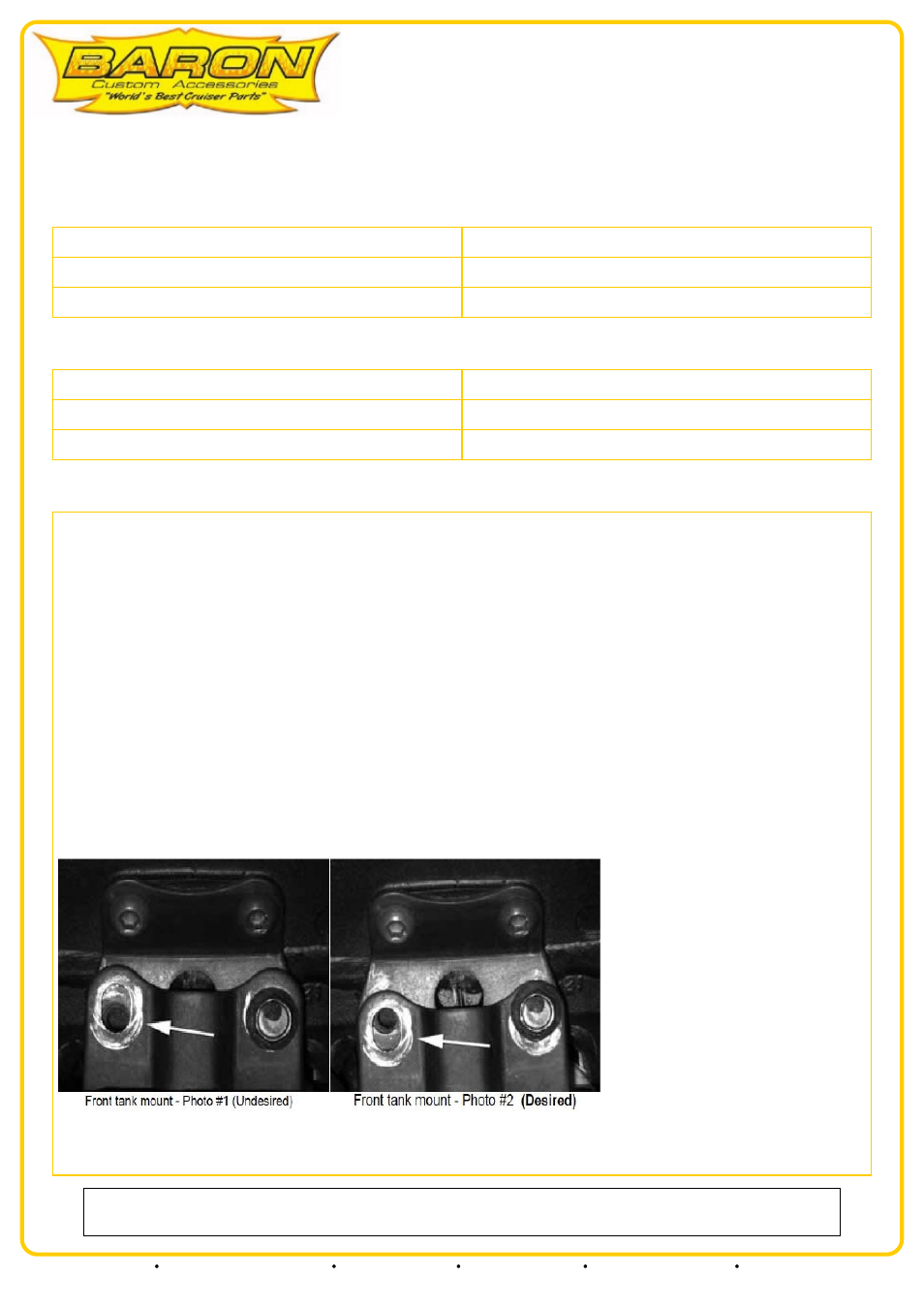 Baron Grips & Risers_BLACK LINER PULLBACK RISERS Yamaha Roadliner_Stratoliner User Manual | 3 pages