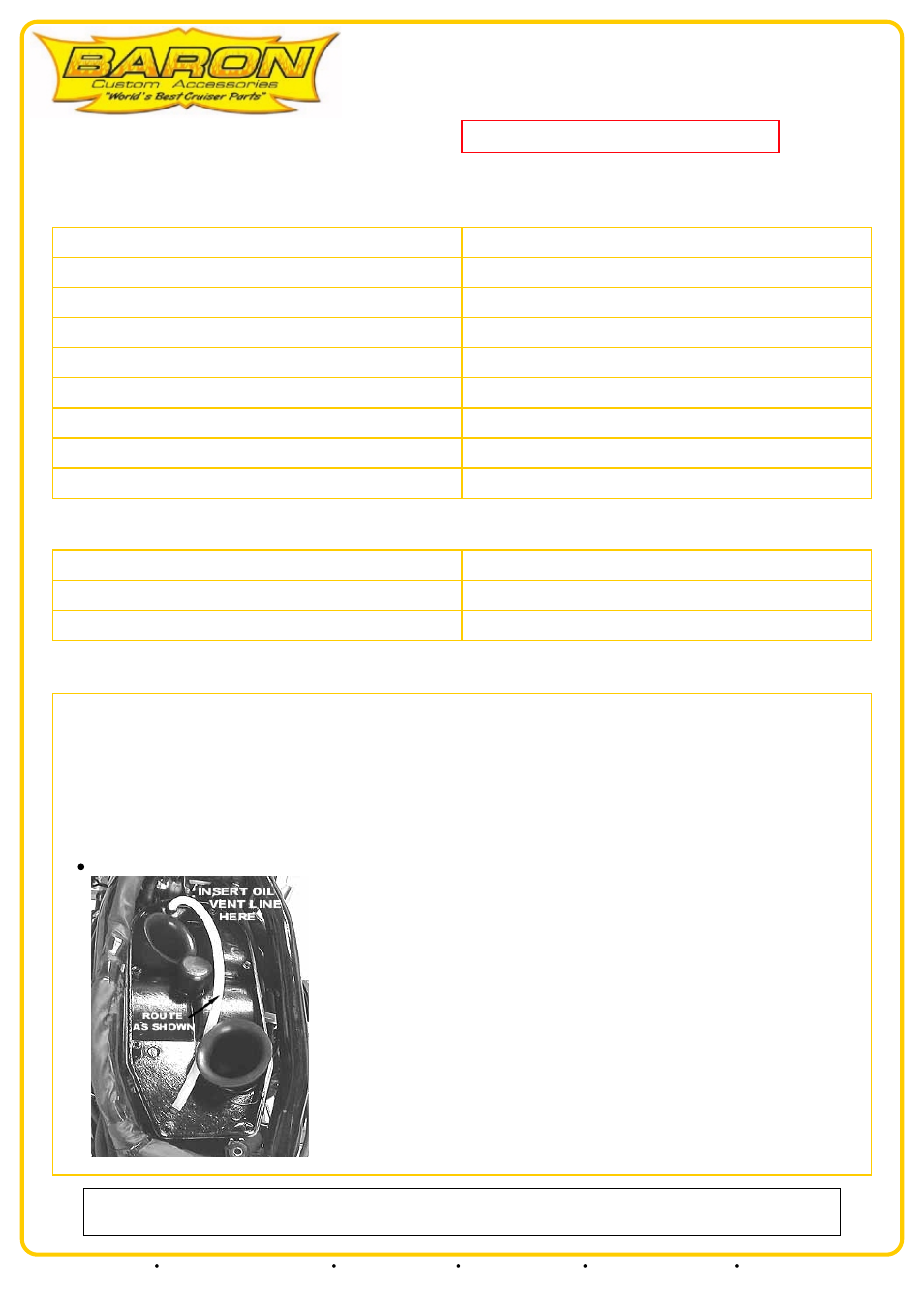 Baron Air & Fuel_BIG AIR KIT PINSTRIPE, CHROME Yamaha V-Star 1100 User Manual | 4 pages