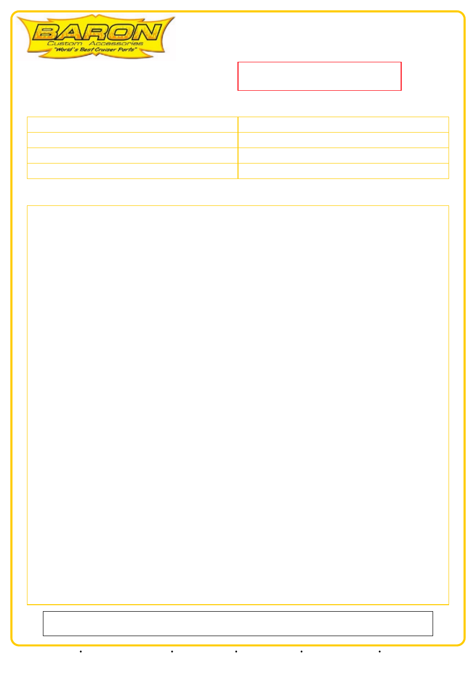 Baron Engine Guards_ENGINE GUARD Honda VTX 1300 User Manual | 2 pages