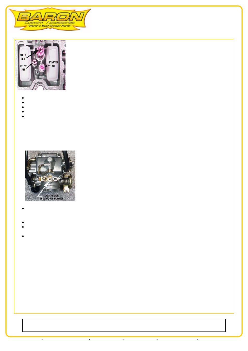 Baron Air & Fuel_NEEDLE_JET KIT V-Star1100 Classic_Custom User Manual | Page 2 / 2