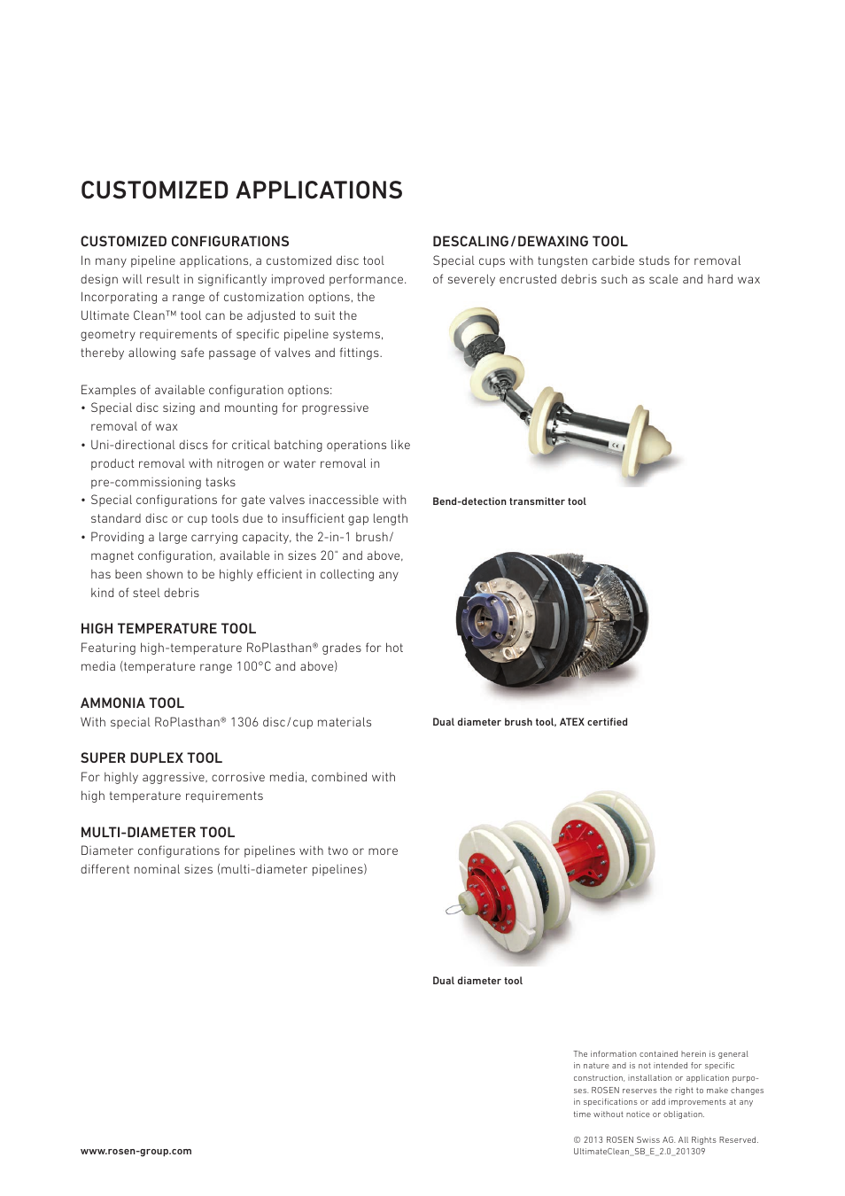Customized applications | Rosen Ultimate Clean User Manual | Page 4 / 4