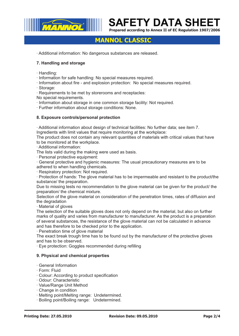 Mannol classic | SCT-Germany CLASSIC SAE 10W-40 API SN_CF User Manual | Page 2 / 4