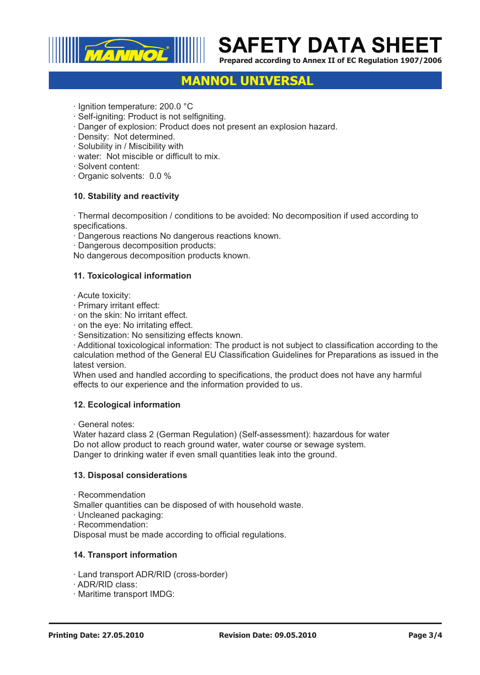 Mannol universal | SCT-Germany UNIVERSAL SAE 15W-40 API SG_CD User Manual | Page 3 / 4