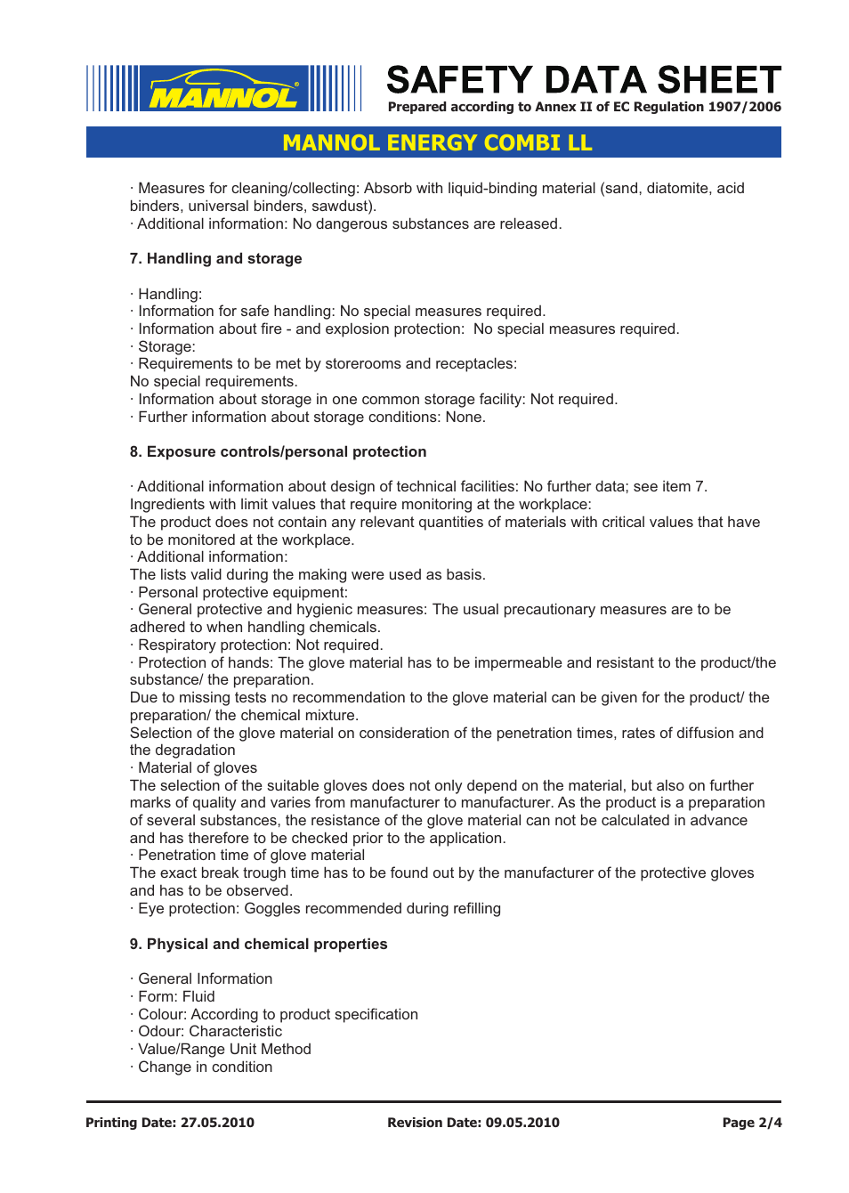 Mannol energy combi ll | SCT-Germany ENERGY COMBI LL SAE 5W-30 API SM_CF User Manual | Page 2 / 4