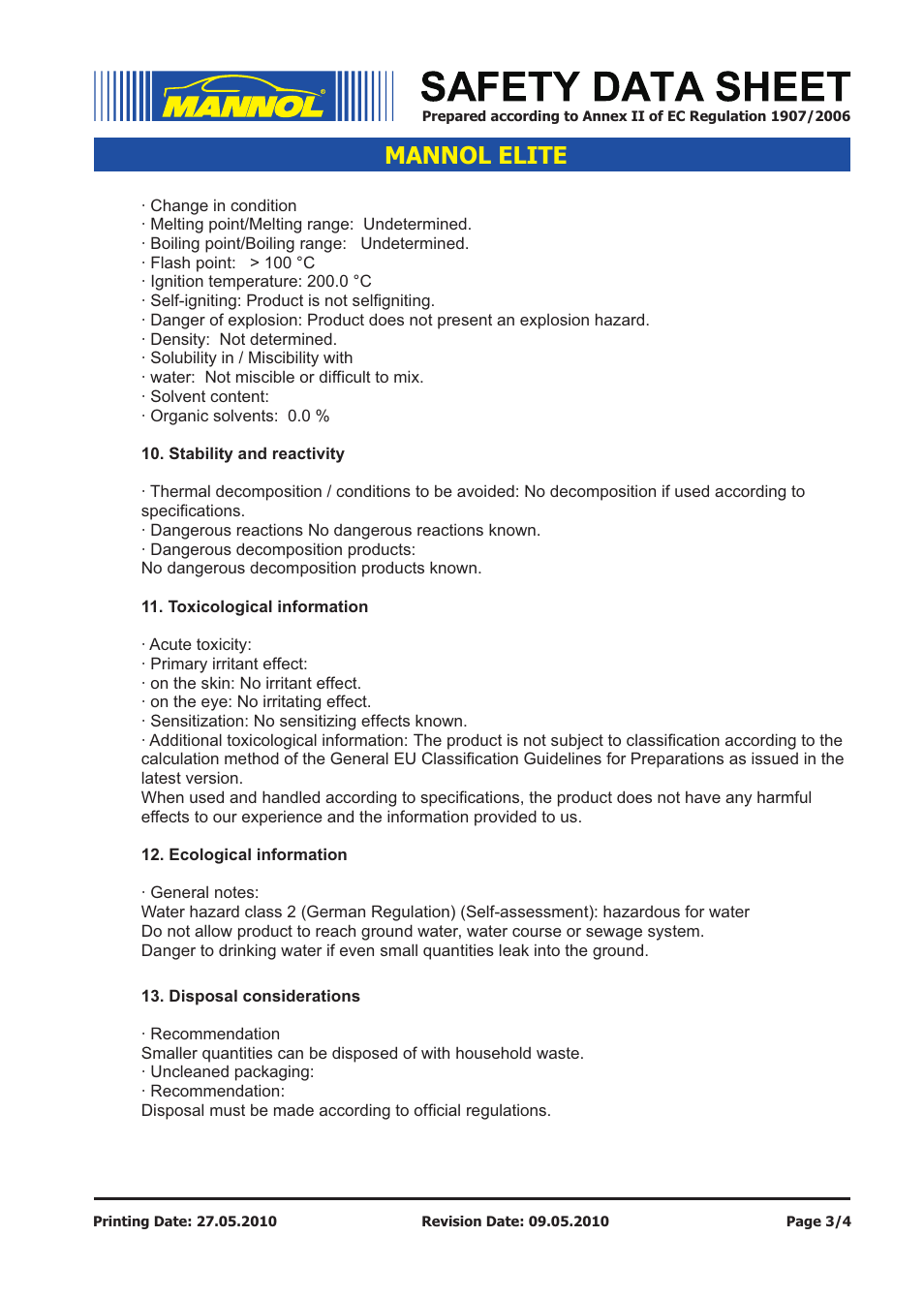 Mannol elite | SCT-Germany ELITE SAE 5W-40 API SM_CF User Manual | Page 3 / 4