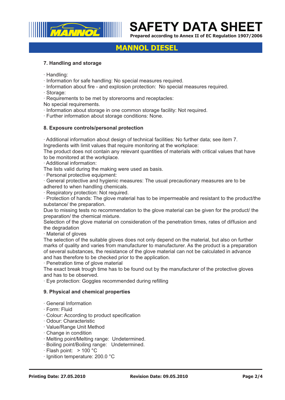Mannol diesel | SCT-Germany DIESEL SAE 15W-40 API CG-4_CF-4_CF_SJ User Manual | Page 2 / 4