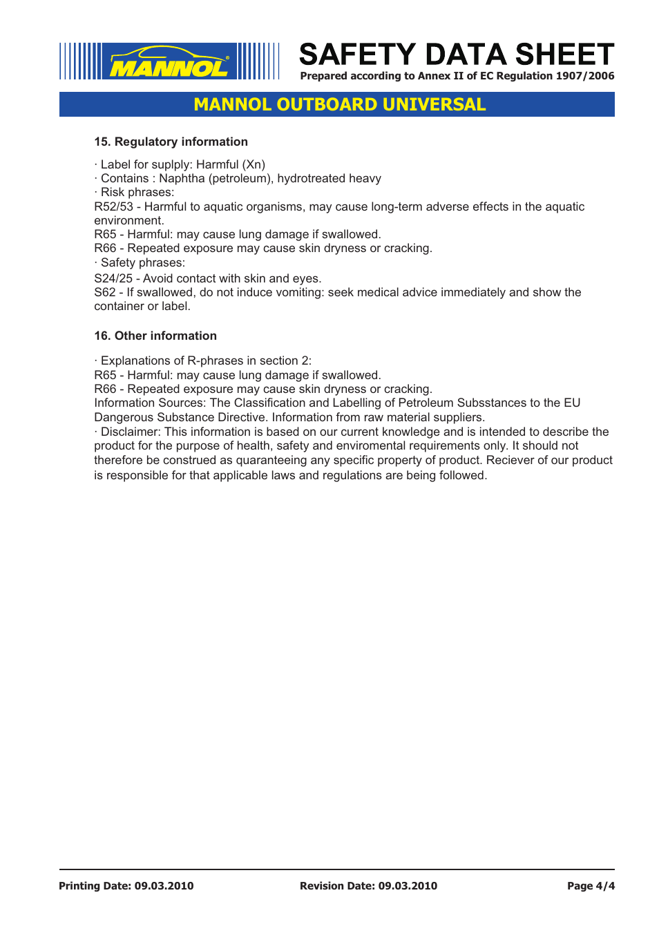Mannol outboard universal | SCT-Germany OUTBOARD UNIVERSAL API TC User Manual | Page 4 / 4