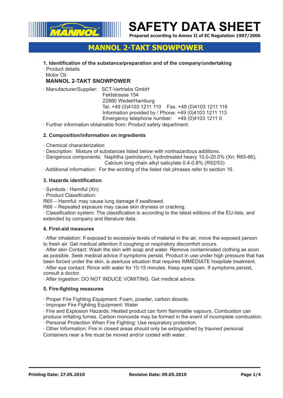 SCT-Germany 2-TAKT SNOWPOWER User Manual | 4 pages