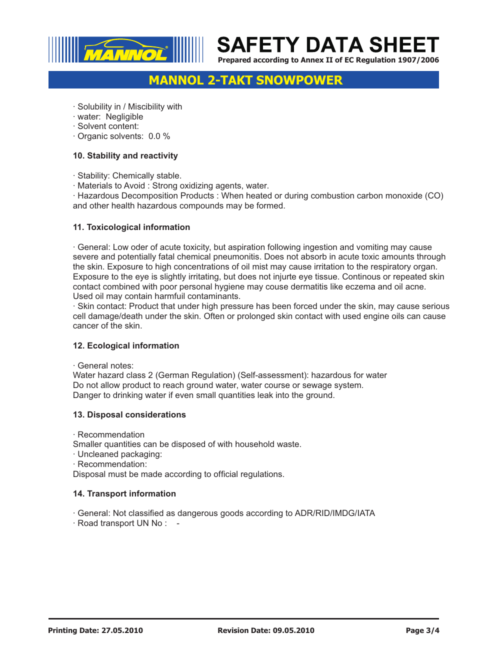 Mannol 2-takt snowpower | SCT-Germany 2-TAKT SNOWPOWER User Manual | Page 3 / 4