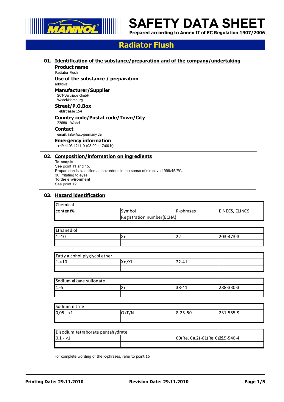 SCT-Germany RADIATOR FLUSH User Manual | 5 pages