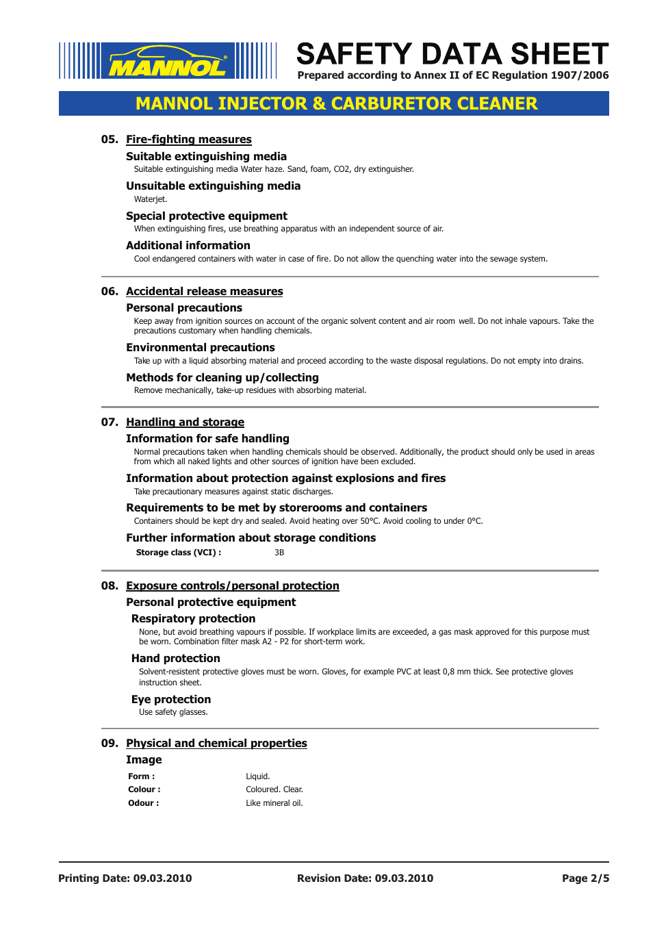Mannol injector & carburetor cleaner | SCT-Germany INJECTOR CLEANER User Manual | Page 2 / 5
