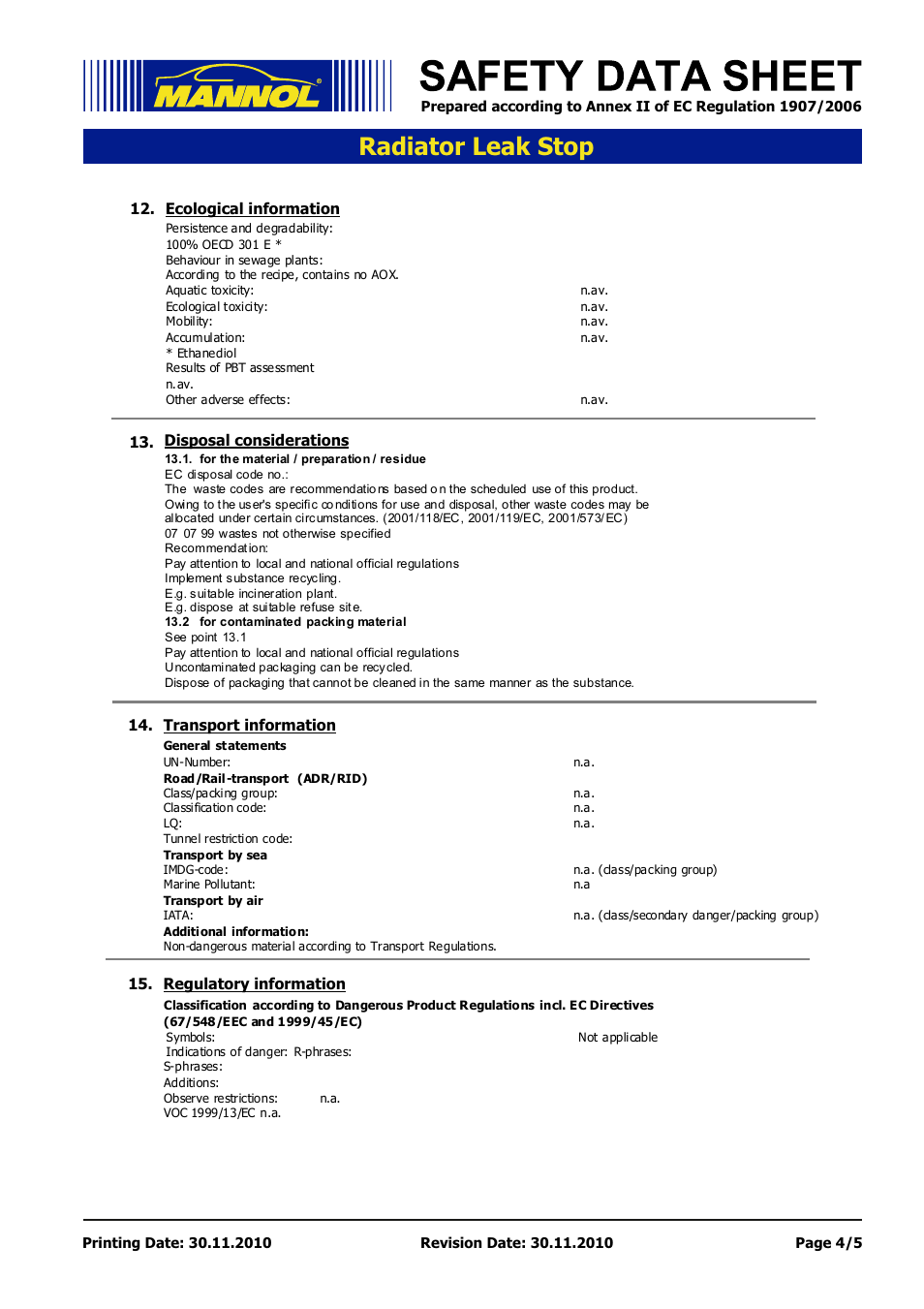 Seite 4, Radiator leak stop | SCT-Germany RADIATOR LEAK-STOP User Manual | Page 4 / 5