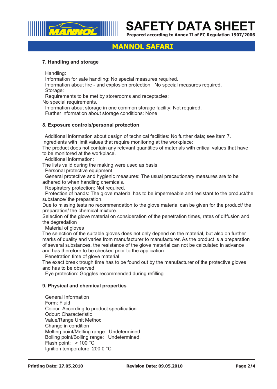 Mannol safari | SCT-Germany SAFARI SAE 20W-50 API SG_CD User Manual | Page 2 / 4