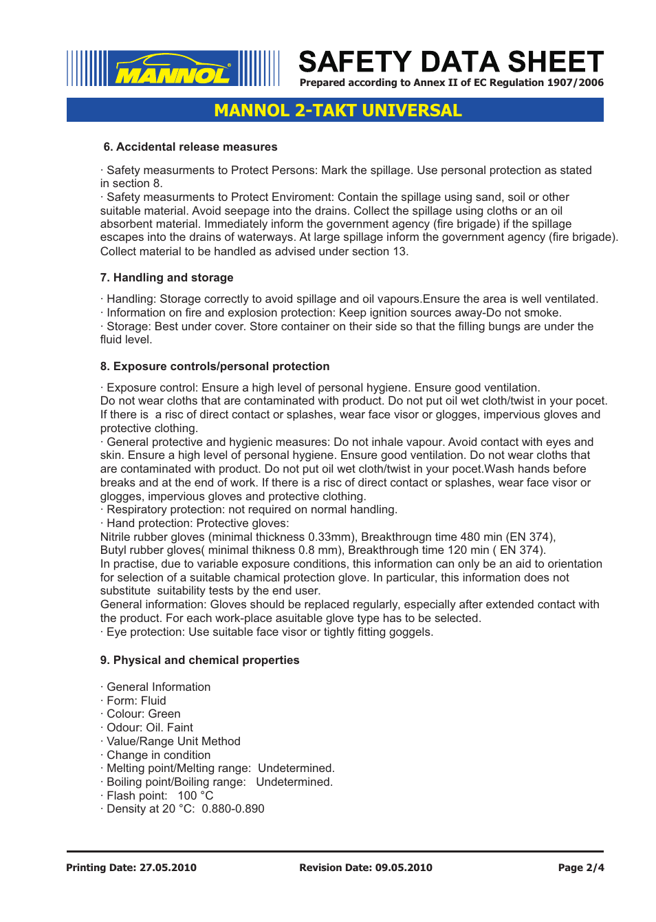 Mannol 2-takt universal | SCT-Germany 2-TAKT UNIVERSAL API TC User Manual | Page 2 / 4