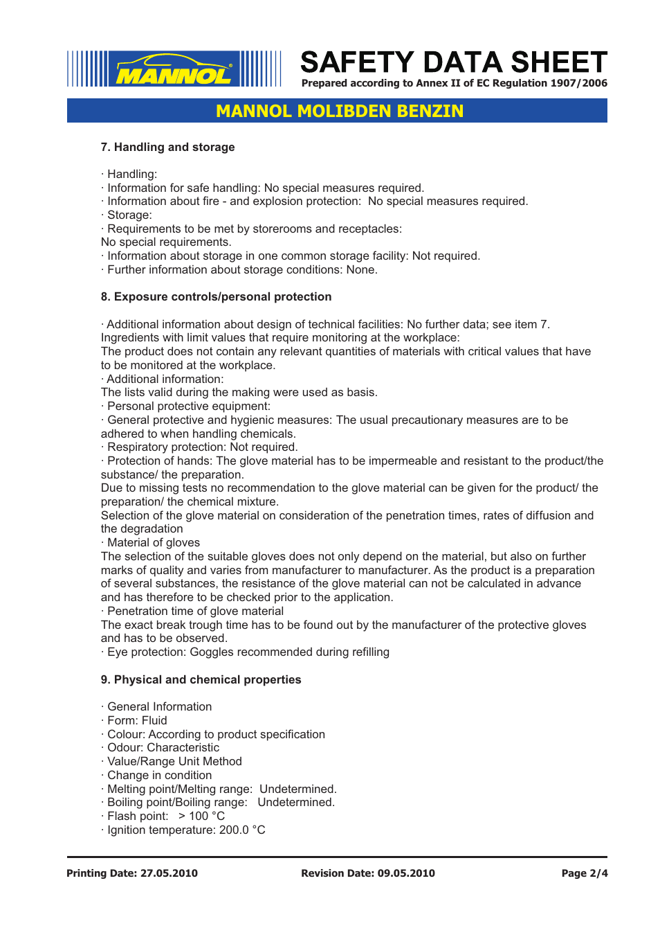Mannol molibden benzin | SCT-Germany MOLIBDEN BENZIN SAE 10W-40 API SL_CF User Manual | Page 2 / 4